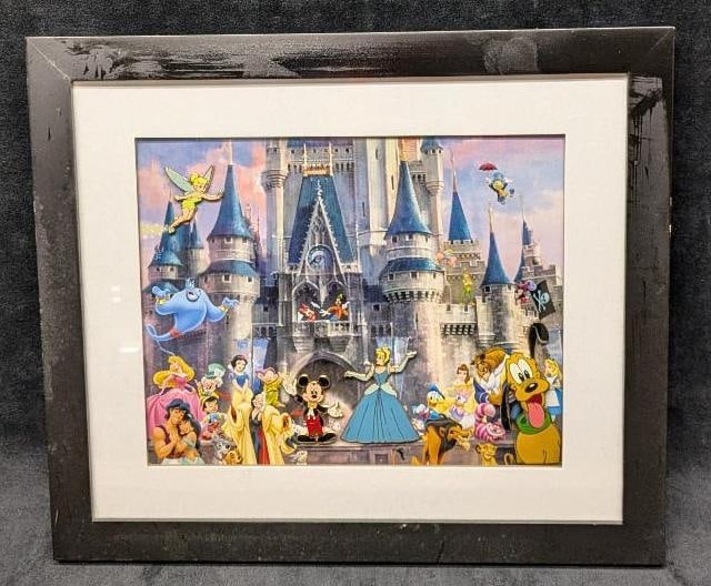 Framed Disney Castle Print With Pins (1 of 6)