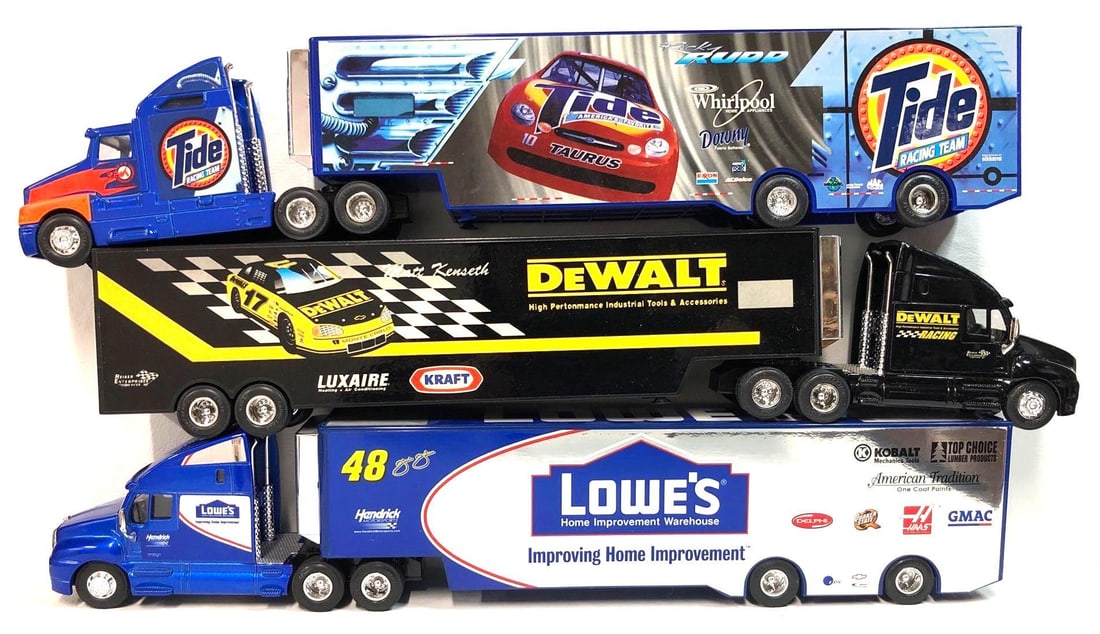 3 Racing Champions Replica Nascar Transporter #48 Jimmie Johnson #17 Matt Kenseth #10 Ricky Rudd (1 of 10)