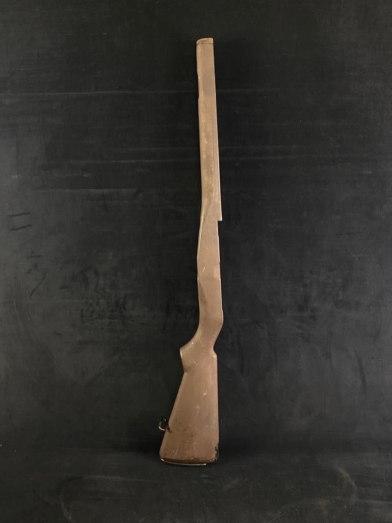 Fiberglass M14/M1A Stock: Fiberglass M14/M1A Stock Vintage M14/M1A stock made of fiberglass with buttplate and bottom strap hardware attached. Appears to date from the Vietnam era. There is rust on some hardware and scuffing