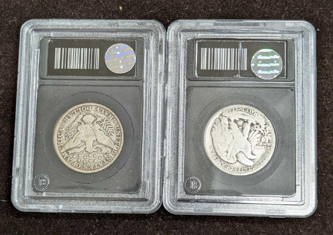 2 VG Barber And Walking Liberty Silver Half Dollar Coins (1 of 6)