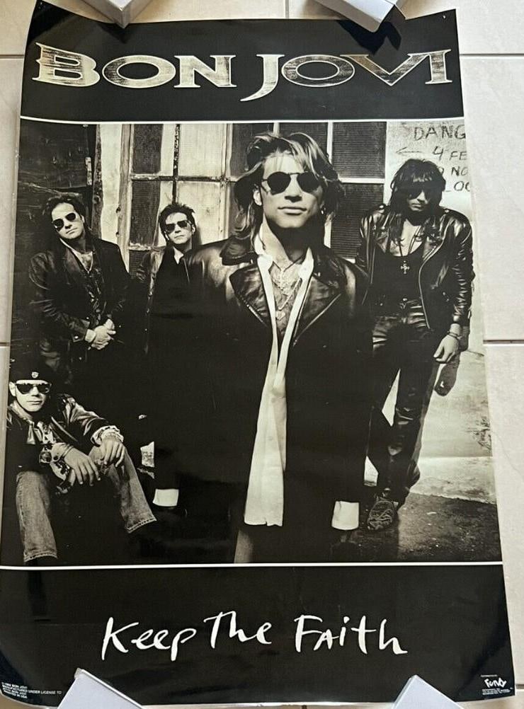 Sealed 1992 Bon Jovi Keep The Faith Poster (1 of 5)