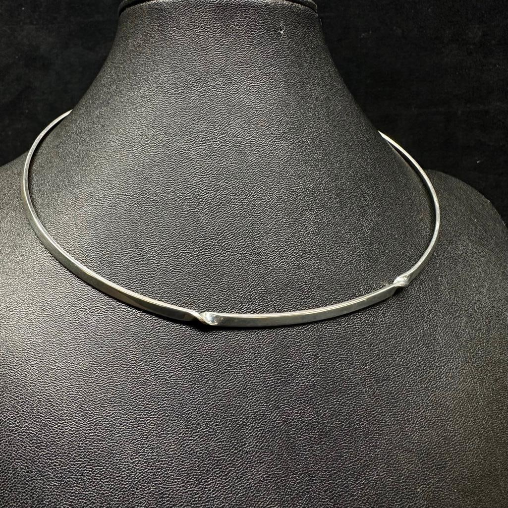 Sterling Silver Solid Bangle Necklace (1 of 4)