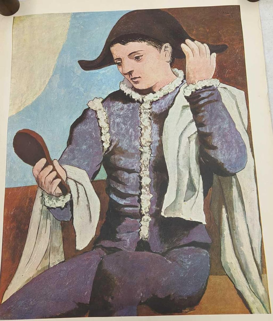 Vintage Pablo Picasso Harlequin with a Mirror Print (1 of 6)