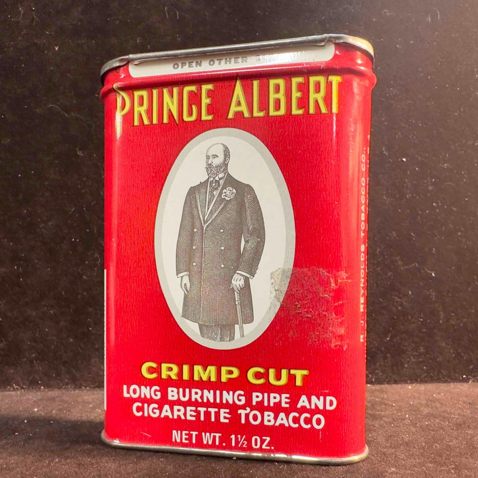 Prince Albert USA Tin Can Container Crimp Cut Long Burning Tobacco 1 1/2 Oz Vintage (1 of 6)