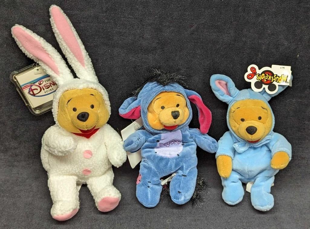 3 Disney Winnie The Pooh In Costume Bean Bag Dolls (1 of 8)