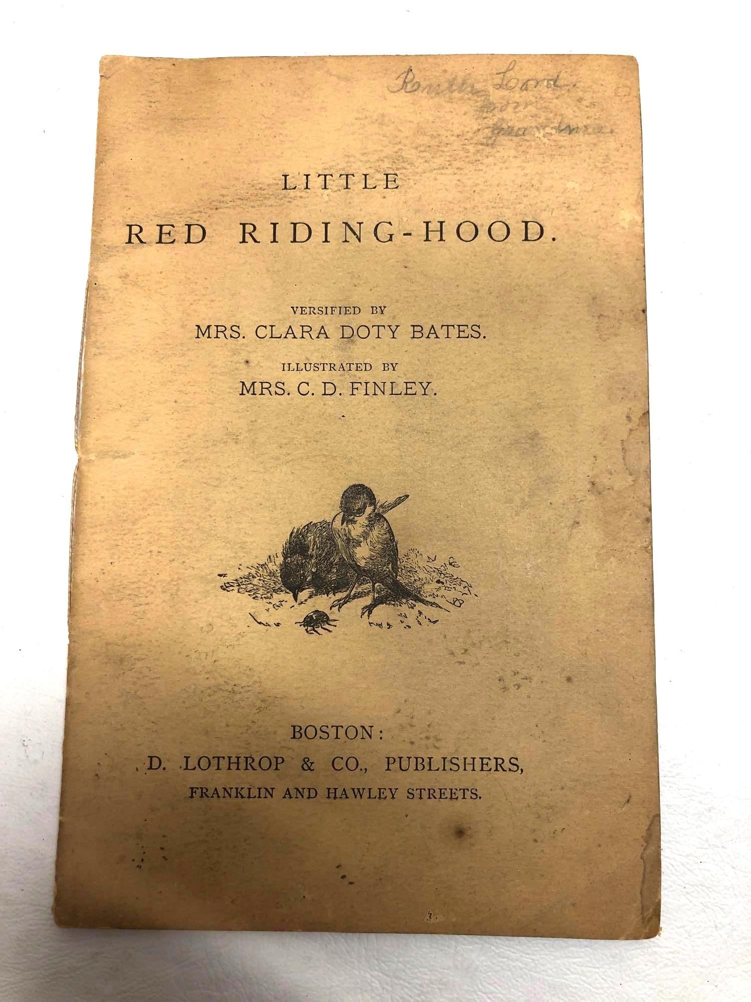 1883 Antique "Little Red Riding-Hood" Versified by Clara Doty Bates & Illustrated by C. D. Finley (1 of 4)