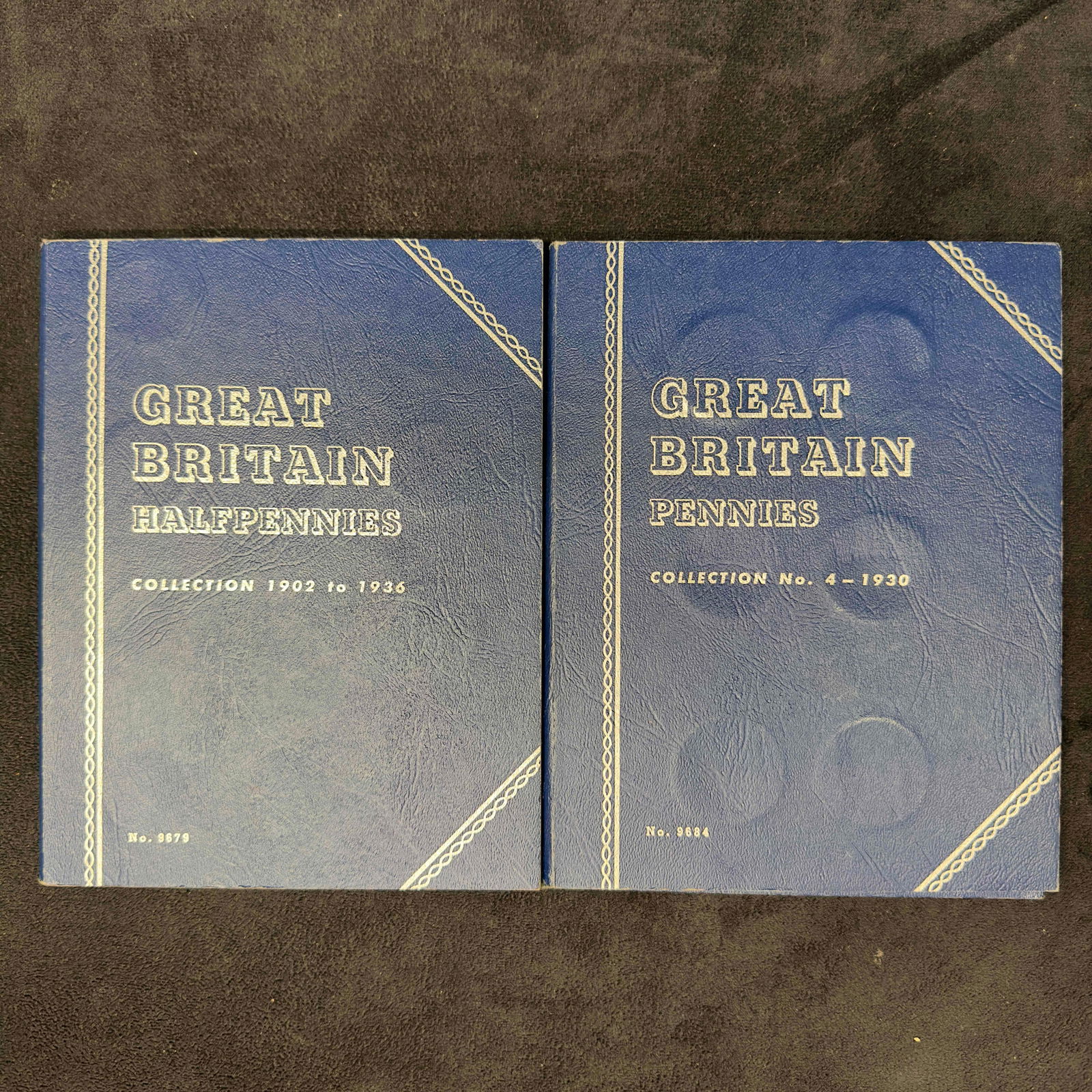 Great Britain Halfpennies and Pennies Collection Set Lot of 50 Coins with Coin Folders (1 of 10)