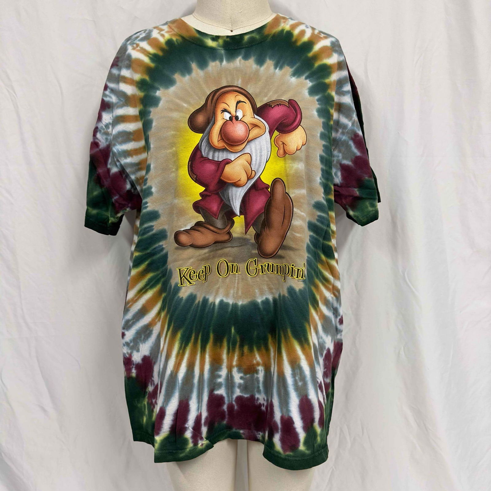 Walt Disney World T-Shirt Grumpy Tie Dye L Large Short Sleeve Shirt Keep On Grumpin (1 of 7)