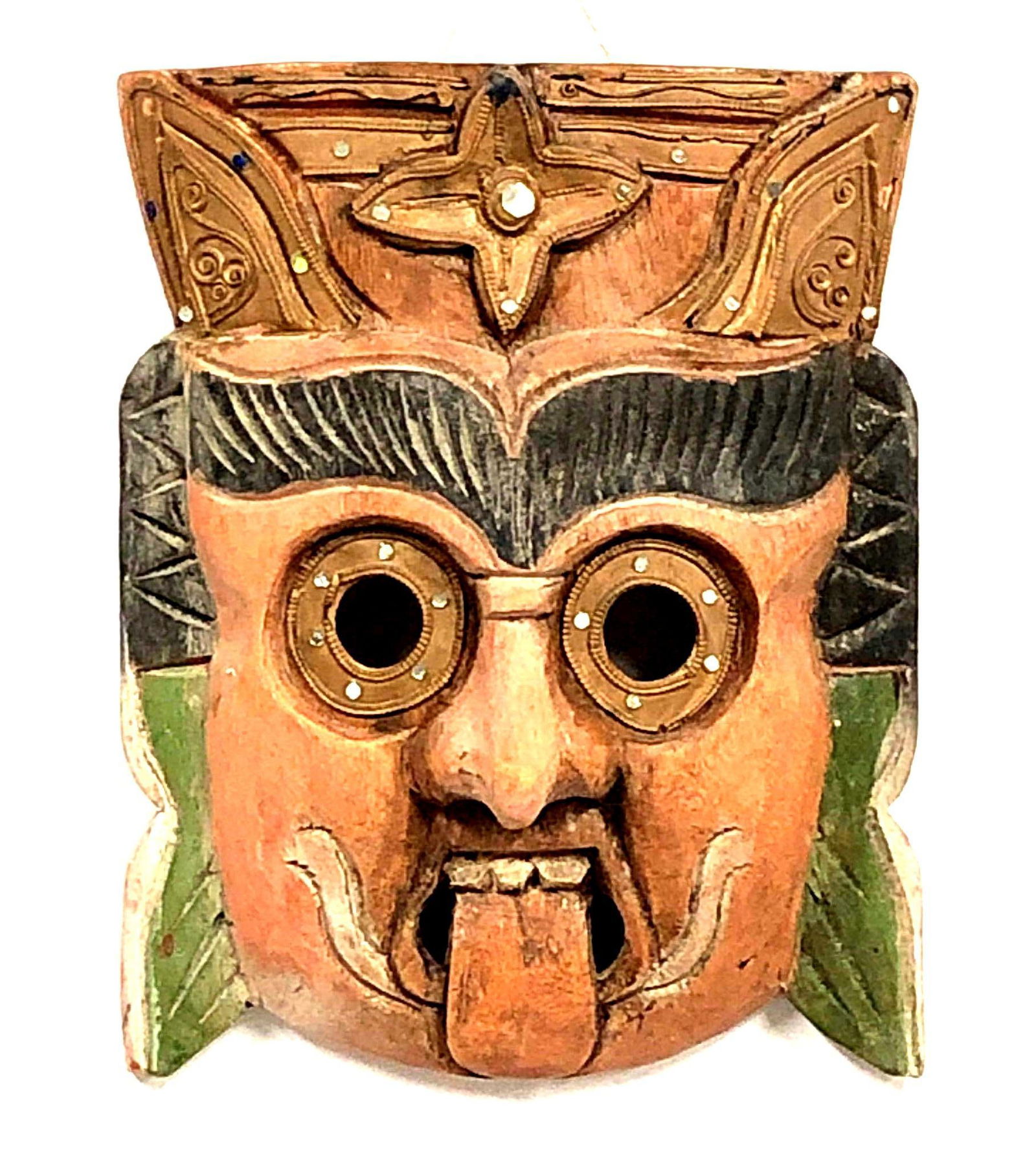 Handmade Thai Folk Art Carved Wood Mask (1 of 4)