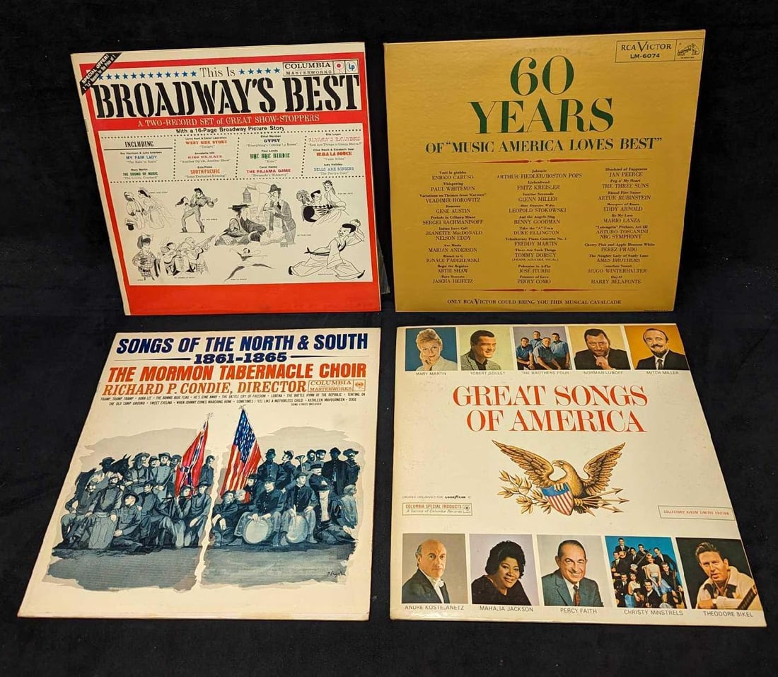 Great Songs Of America Broadway's Best Music America Loves Best Songs Of The North And South LPs: Great Songs Of America Broadway's Best Music America Loves Best Songs Of The North And South LPs. This lot includes: (1) The Mormon Tabernacle Choir*, Richard P. Condie – Songs Of The North And 