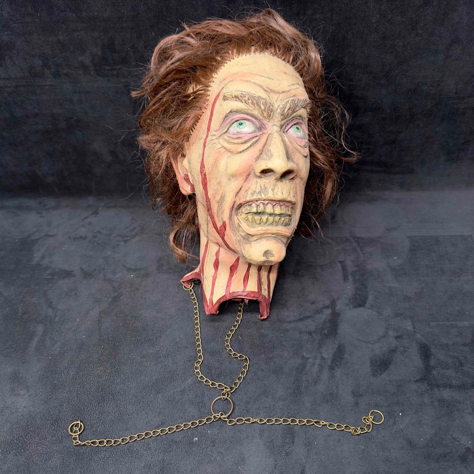 Guillotine Severed Head Life Like Realistic Latex Prop with Chains Halloween Decor Scary Decorations (1 of 9)