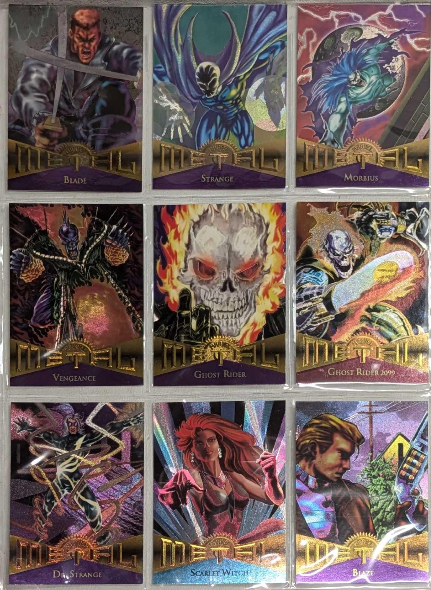 9 Fleer Marvel Metal Trading Cards U (1 of 11)