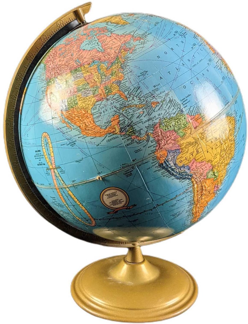 Vintage 12" Cram's Imperial World Globe On Metal Stand (1 of 8)