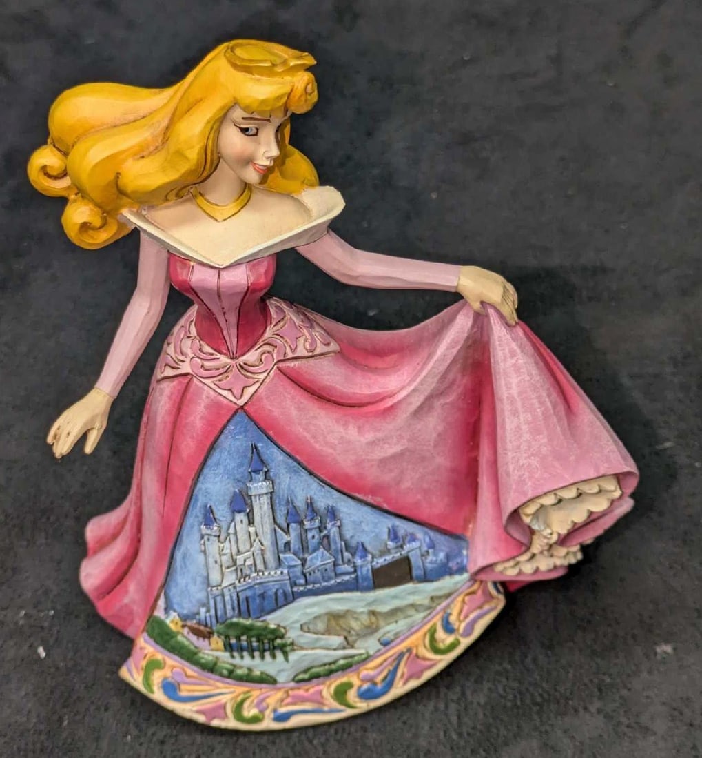 Jim Shore Signed Disney Once Upon A Kingdom Cinderella Figurine: Jim Shore Signed Disney Once Upon A Kingdom Cinderella Figurine. This resin figurine comes in its original box that is approx 6 1/2" x 5 1/8" x 8 1/8" and it weighs 0.97lb. The figurine was signed on 