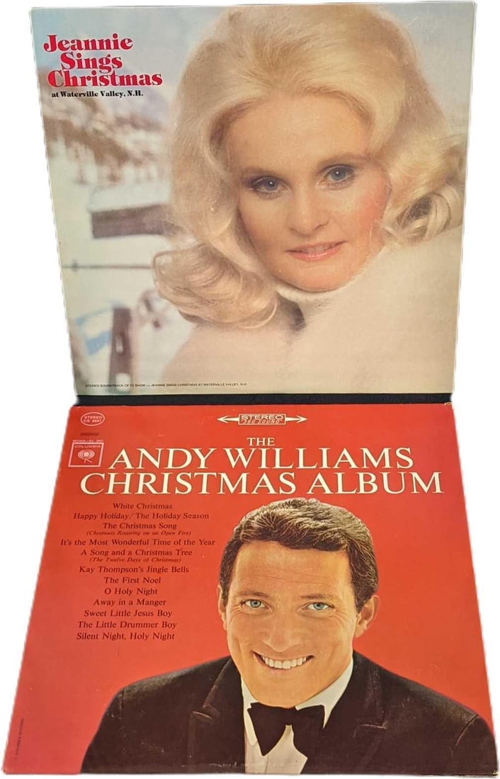 2 Christmas LP Records Andy Williams Jeanie Conroy: This lot includes: (1) Jeannie Sings Christmas At Waterville Valley, N.H. This was released by Schooner Productions Inc. Released in 1970. (1) The Andy Williams Christmas Album. This was released by C