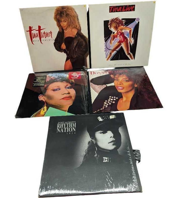 5 Tina Turner Janet Jackson Aretha Donna Summer LPs (1 of 15)