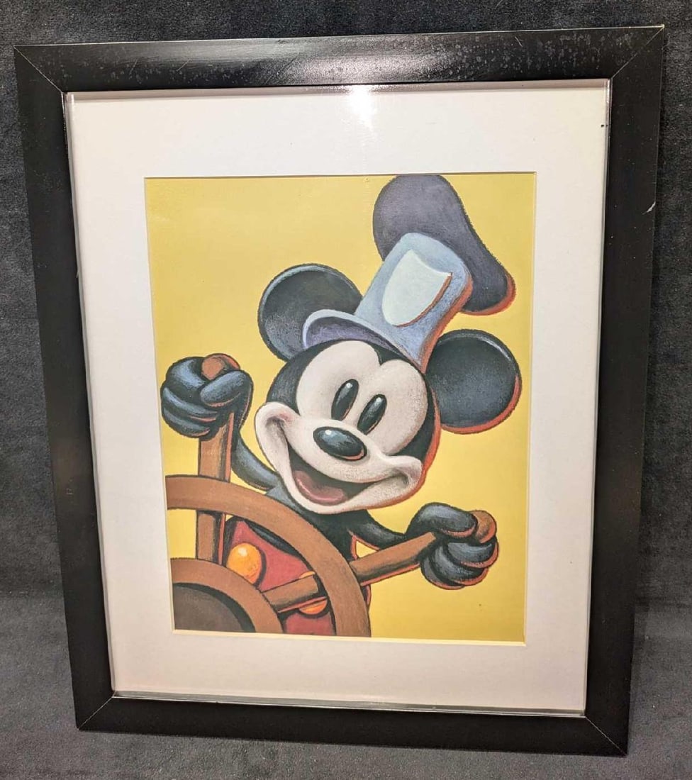 Framed Disney Mickey Mouse Steamboat Willie Print (1 of 3)