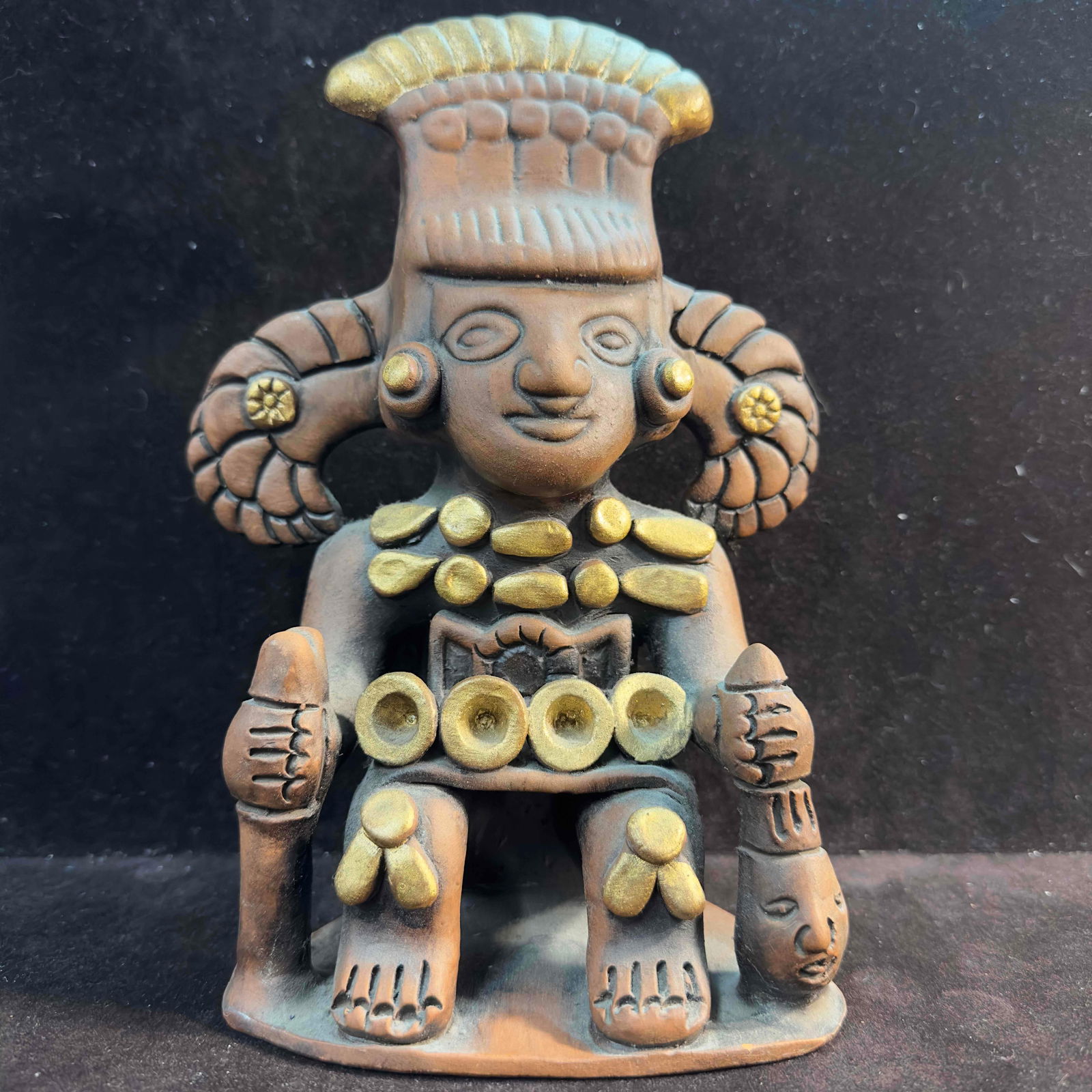 Aztec Mayan Idol Ceramic Pottery Statue Folk Art Figure Vase (1 of 8)