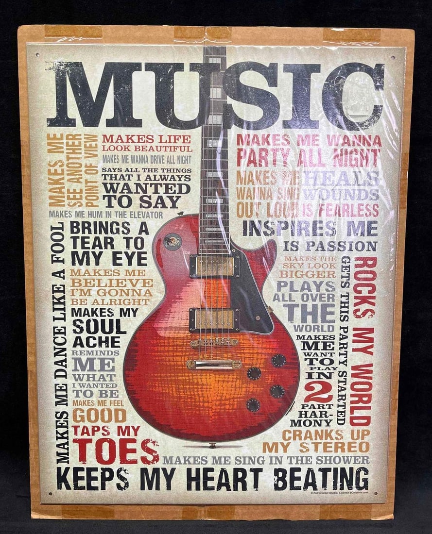 Tin Music Decorative Wall Hanging By Retrorocket Studios. License bCreative.com (1 of 3)