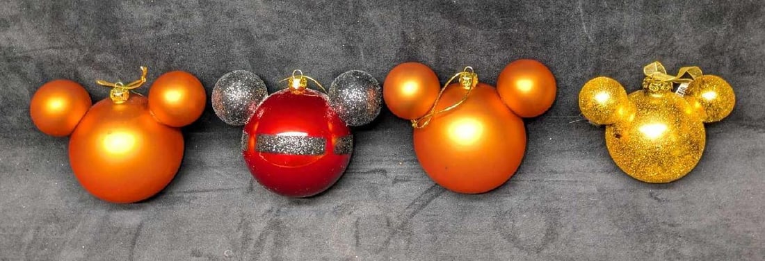 4 Mickey Mouse Glass Ball Oranments (1 of 6)
