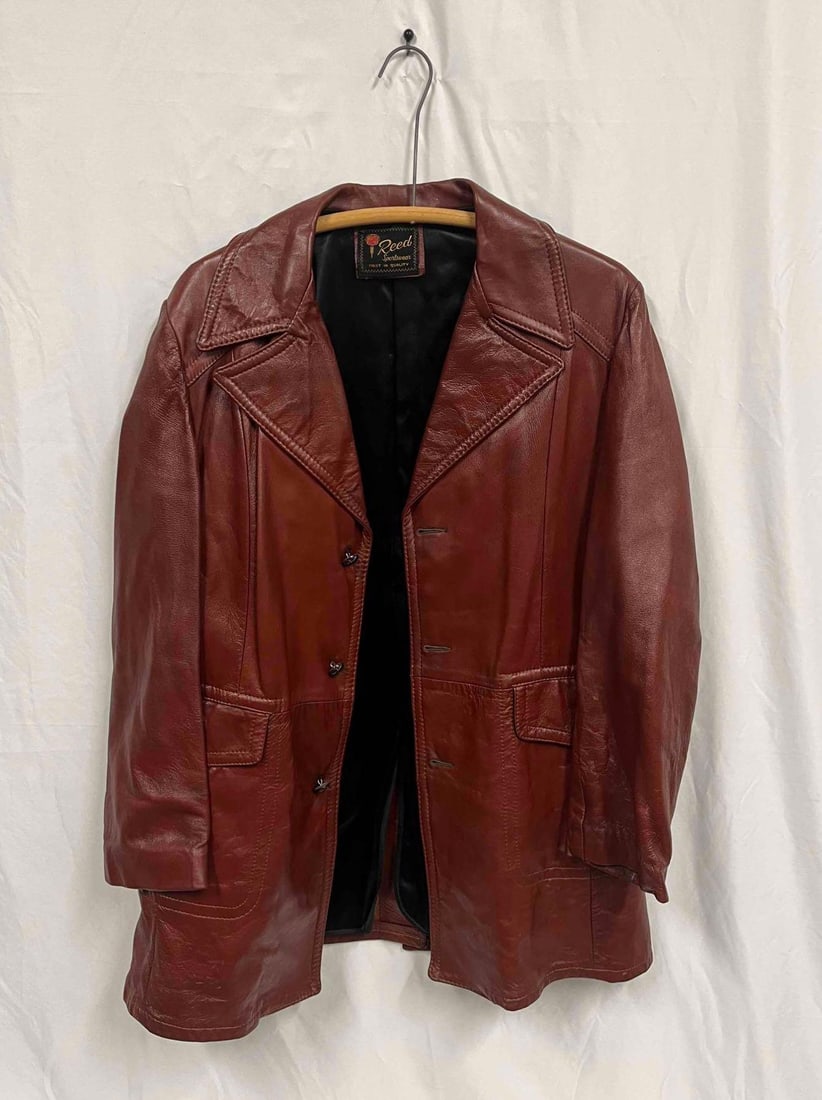 Vintage Men's Reed Sportswear Leather Coat Size Large (1 of 7)