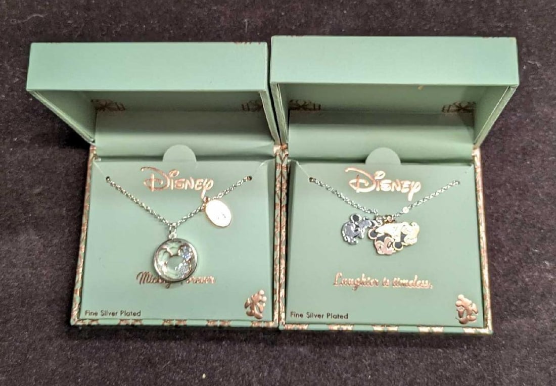 2 Disney Silver Plate Mickey Mouse Necklaces (1 of 4)
