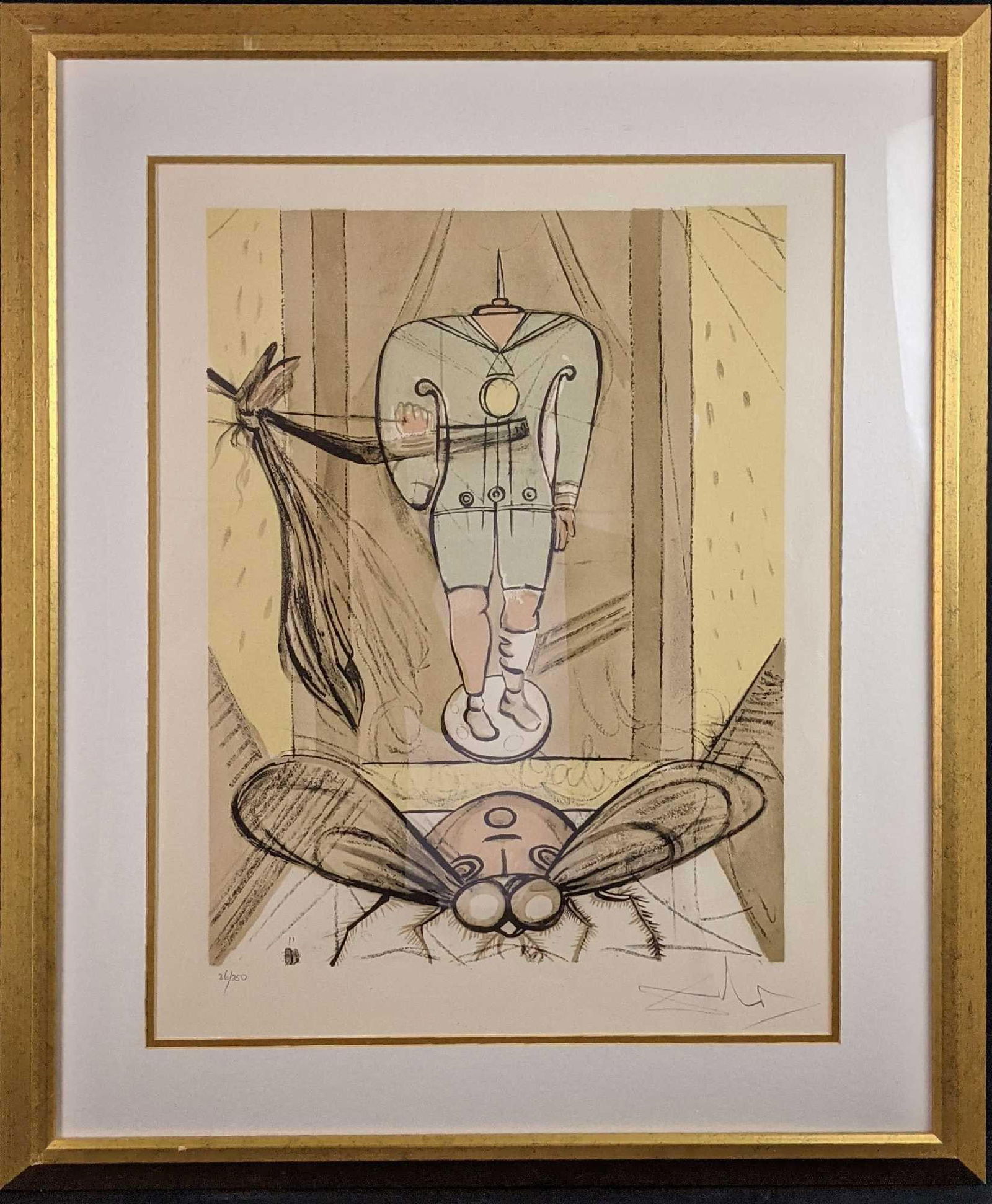 Framed Salvador Dali After Print Untitled Lithograph X9 (1 of 9)