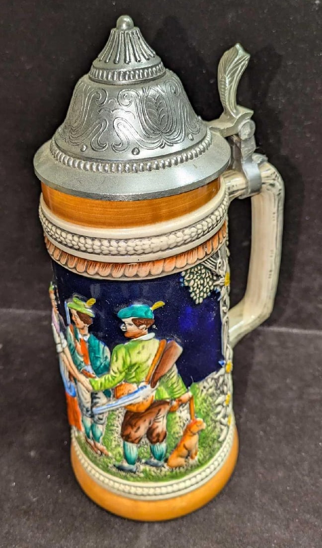 Vintage Handarbeit Gerz German Lidded Ceramic Beer Stein (1 of 10)