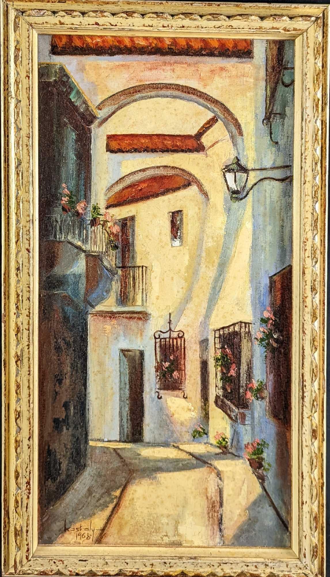 JB Framed Kathy Katalin Kastaly Original Oil Alley (1 of 6)