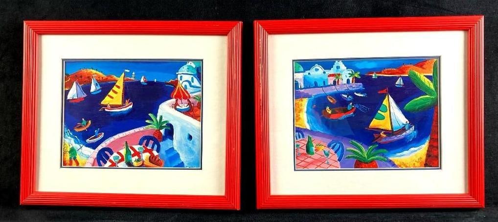 2 Framed Christopher Gilvan-Cartwright Colorful Prints (1 of 6)
