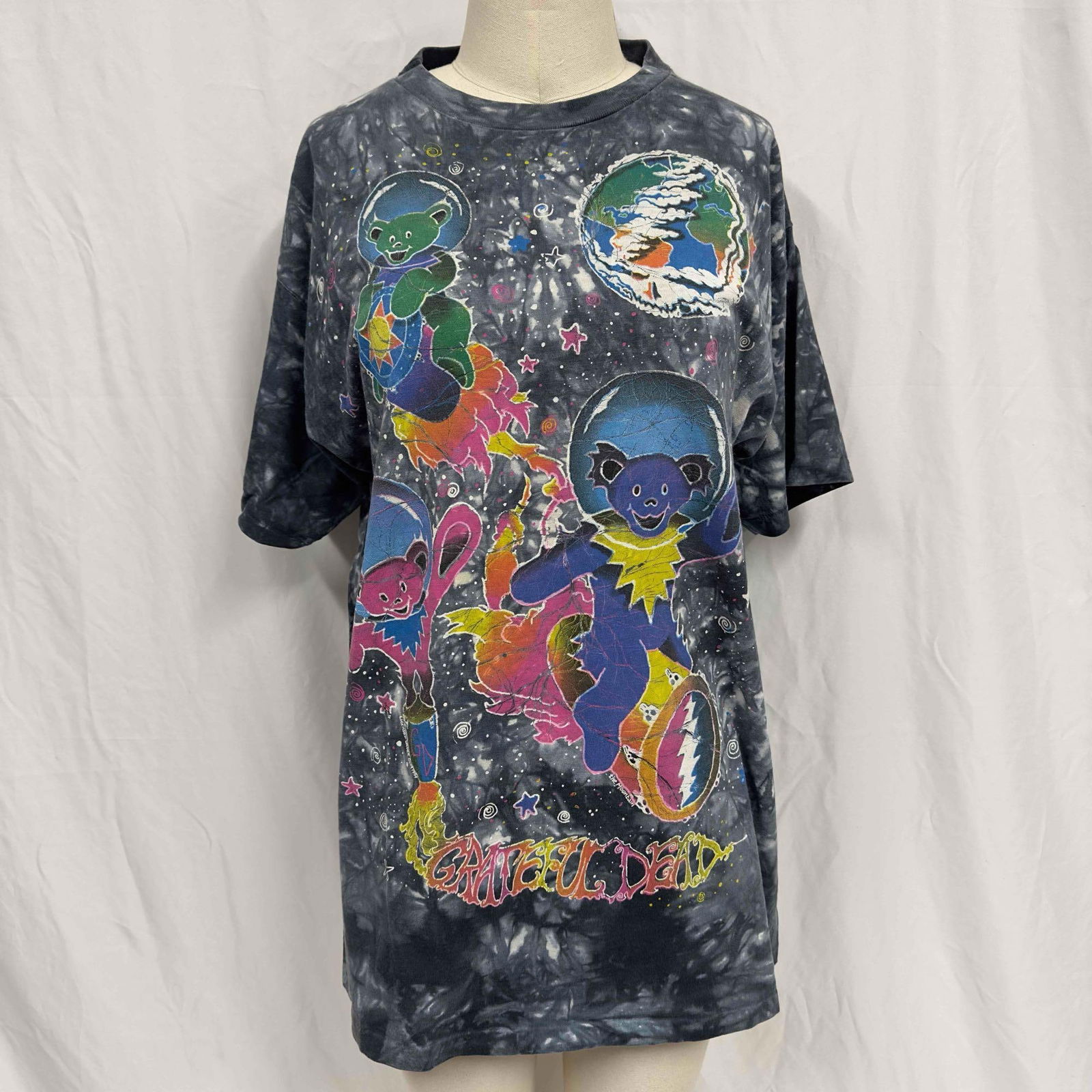 Grateful Dead Space Bears T-Shirt Black Gray Tie Dye XL Extra Large (1 of 6)