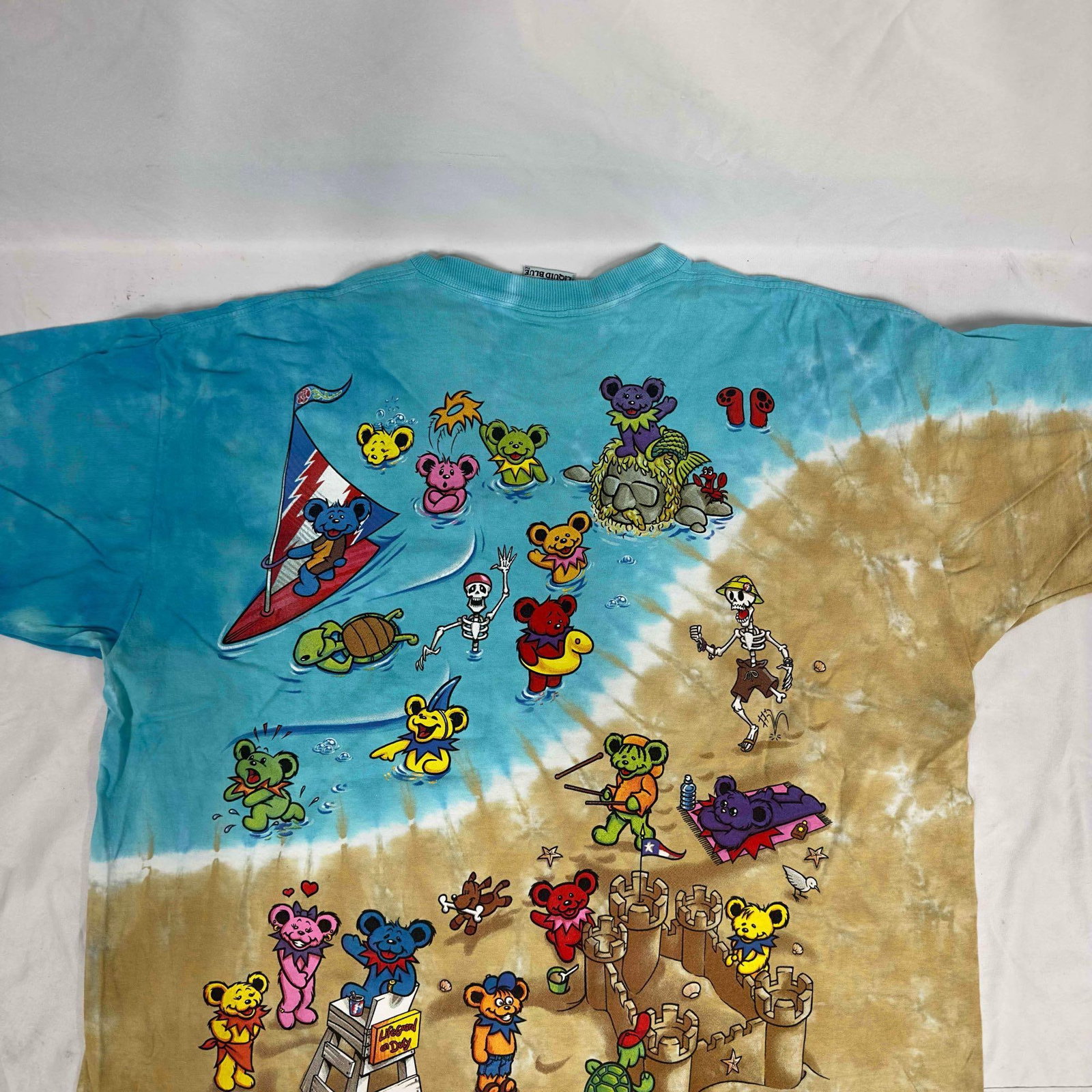 Grateful Dead 90's Vintage T-Shirt Beach Bears Tie Dye XL Extra Large Liquid Blue (1 of 11)