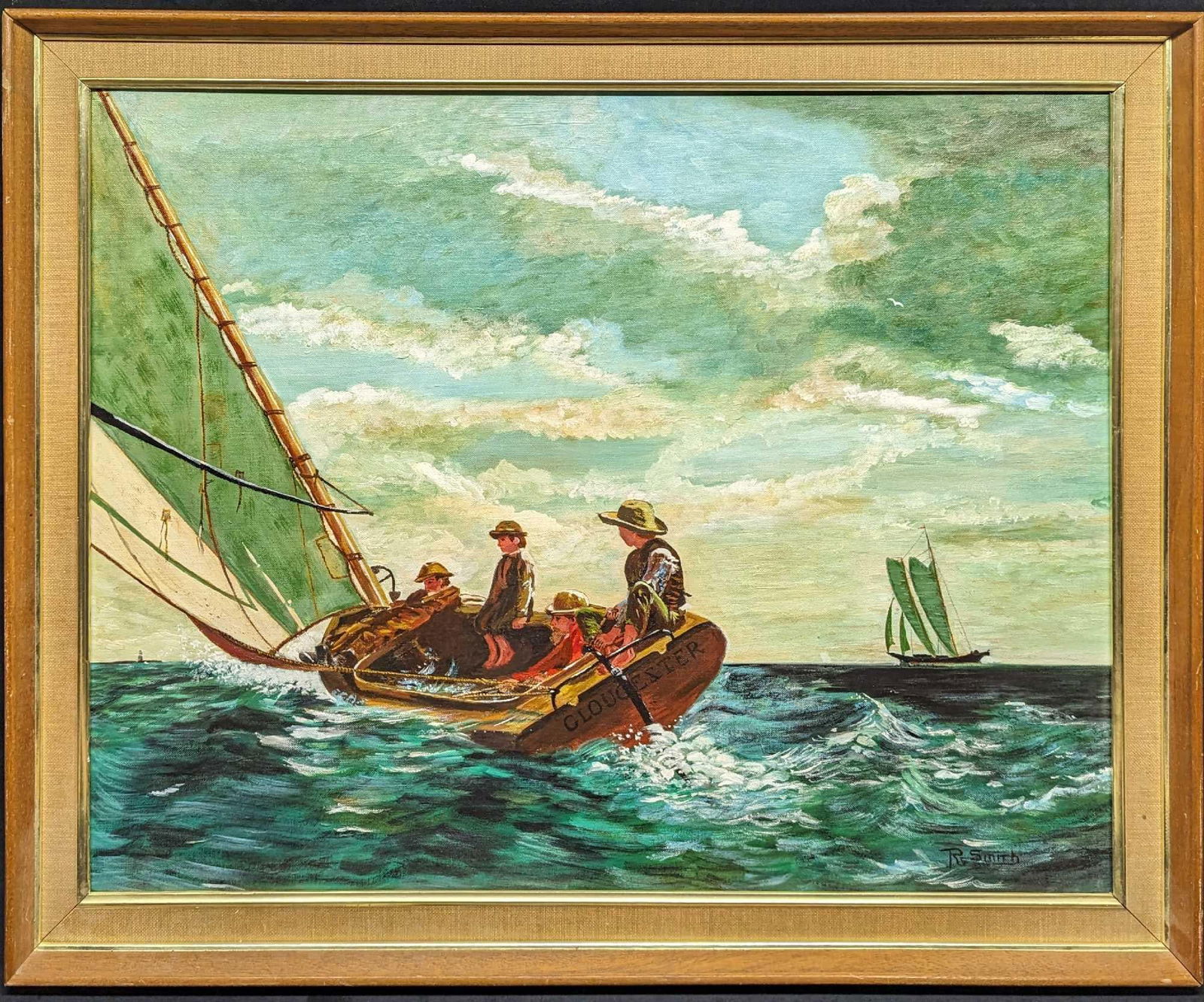 Rosemary Smith After Winslow Homer "Breezing Up (A Fair Wind)" Original Oil On Panel (1 of 8)