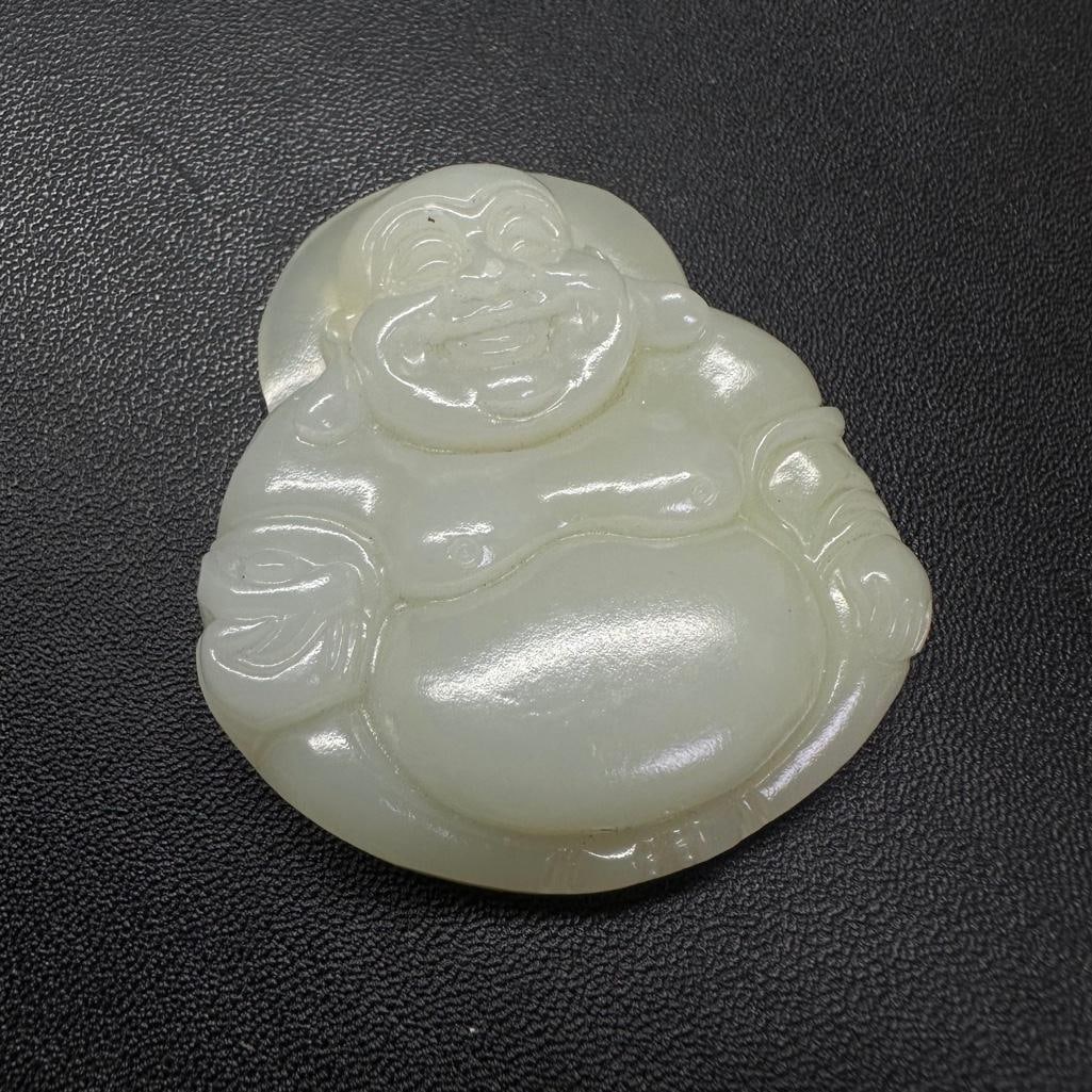 White "Mutton Fat" Jade Buddha Pendant (1 of 2)