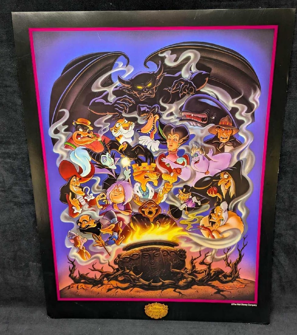Rare Disney Villains Offset Lithograph Poster (1 of 5)