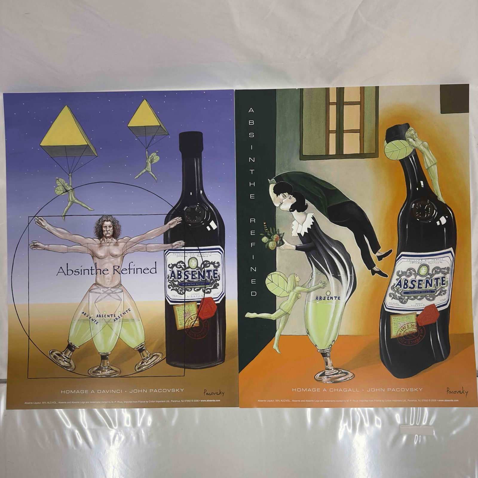 Absinthe Refined Ad Poster Homage A Davinci Chagall By John Pacovsky Liquor Advertisement Posters (1 of 10)