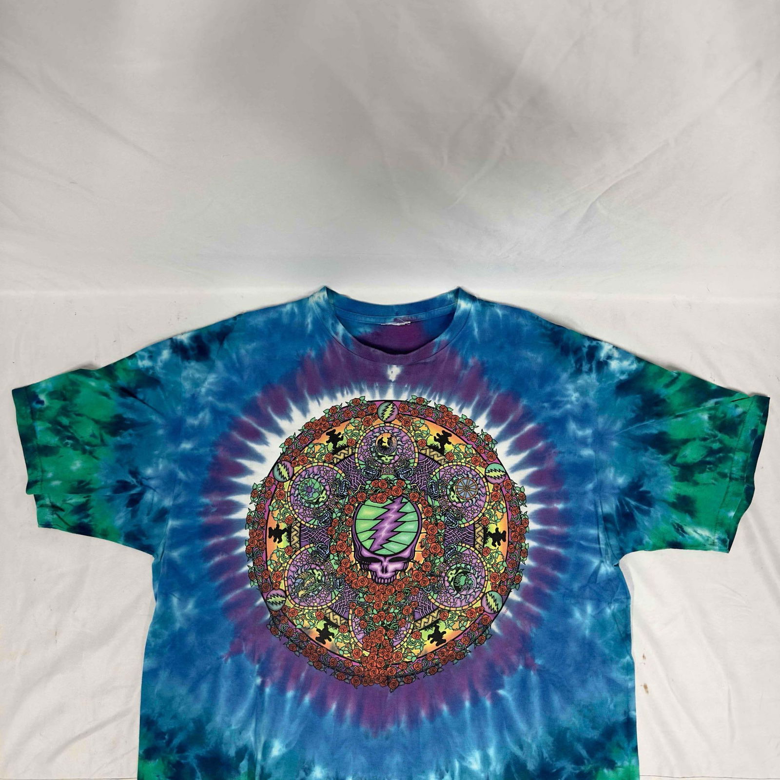 Grateful Dead 90's Vintage T-Shirt Celtic Mandala Tie Dye L Large Liquid Blue (1 of 8)