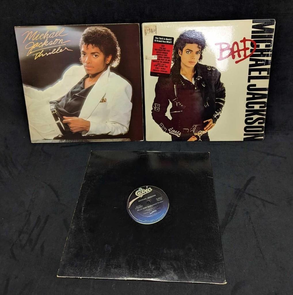 3 Original Michael Jackson LPs Bad Thriller Billie Jean (1 of 8)