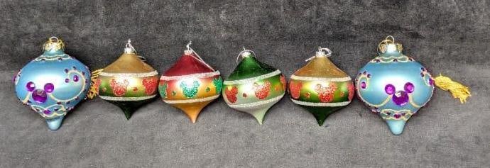 6 Disney Glass Teardrop  And Faux Gem Ornaments (1 of 4)
