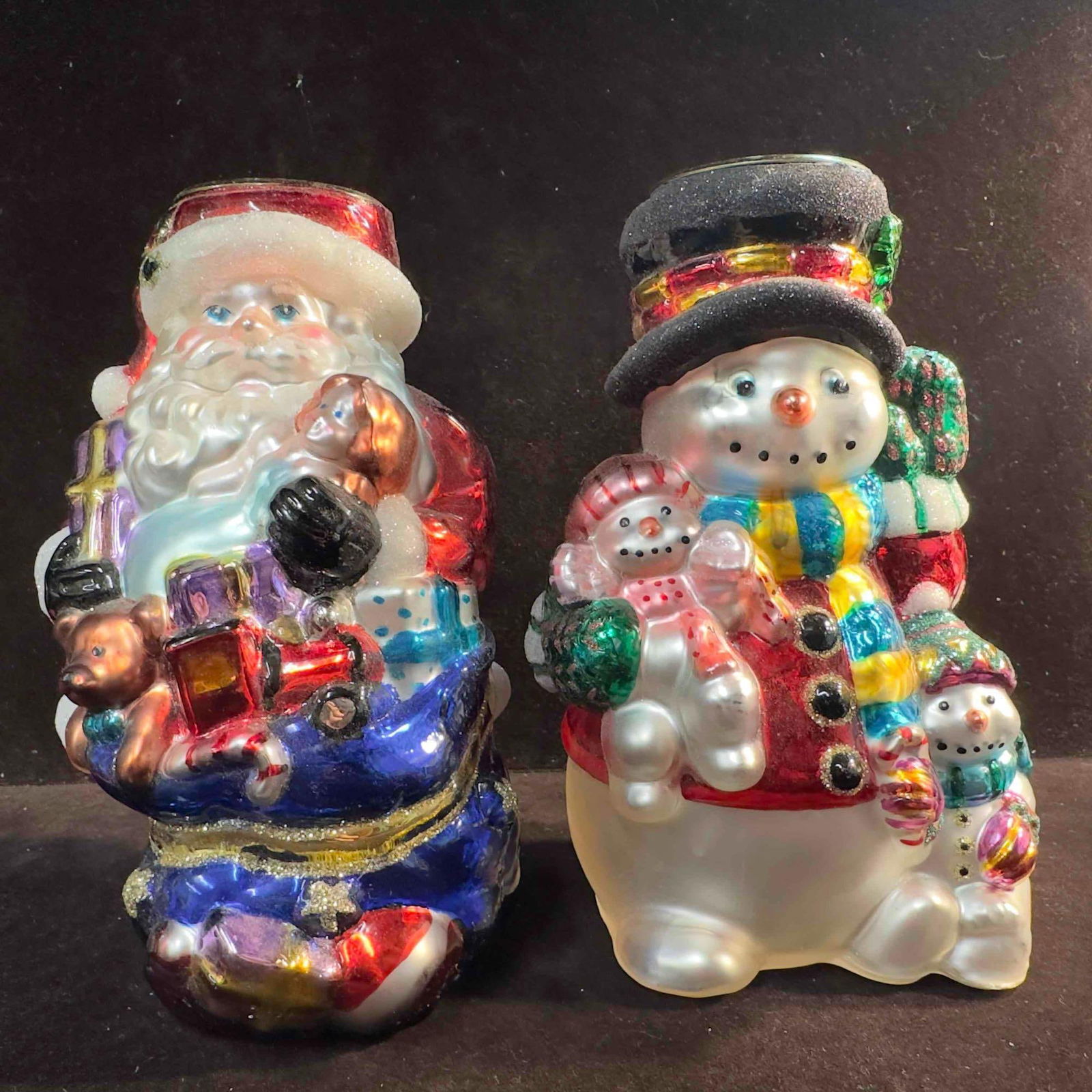 Santa and Snowman Christmas Decor Set Holiday Tea Light Candle Holder (1 of 6)