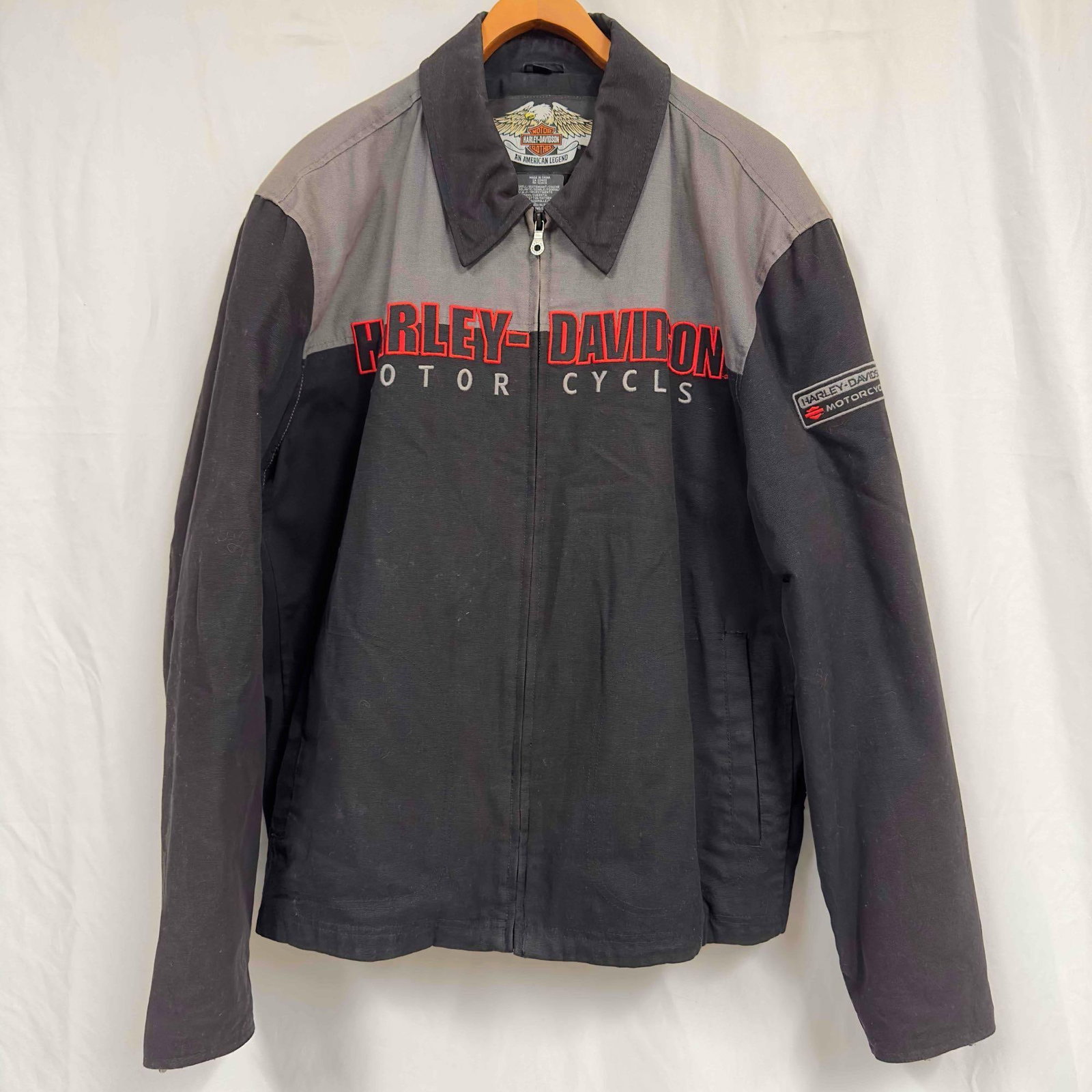 Harley Davidson Men's Black Gray Biker Jacket Motor Cycles (1 of 16)