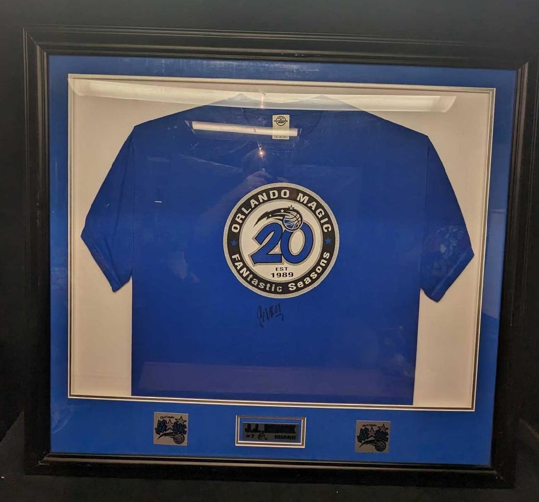 Framed Orlando Magic J.J. Redick 20 Autographed Season T-Shirt (1 of 8)