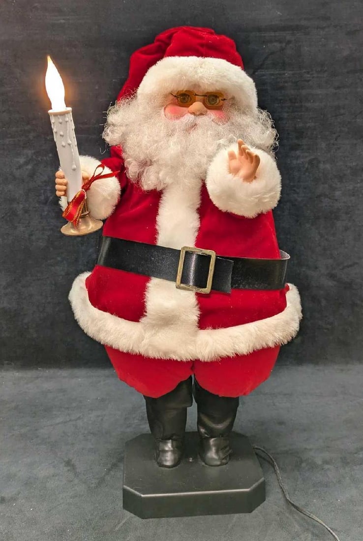 Vintage Animated Santa Claus With Candle Light Figure (1 of 7)