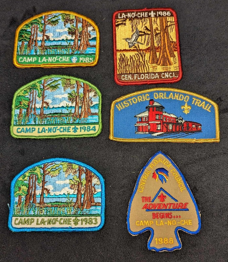 Boy Scouts 6 Camp La-No-Che Historic Orlando Patches (1 of 2)