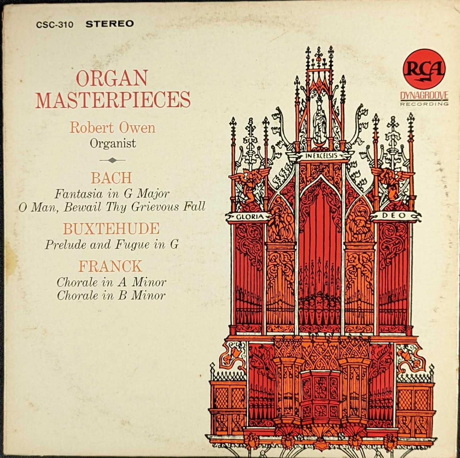 Robert Owen – Organ Masterpieces: Robert Owen – Organ Masterpieces. This was released by RCA Victor in 1964. Is approx 12 3/8" x 12 1/4" and it weighs 0.56lb. The record has some signs of light wear and light scratches and shou