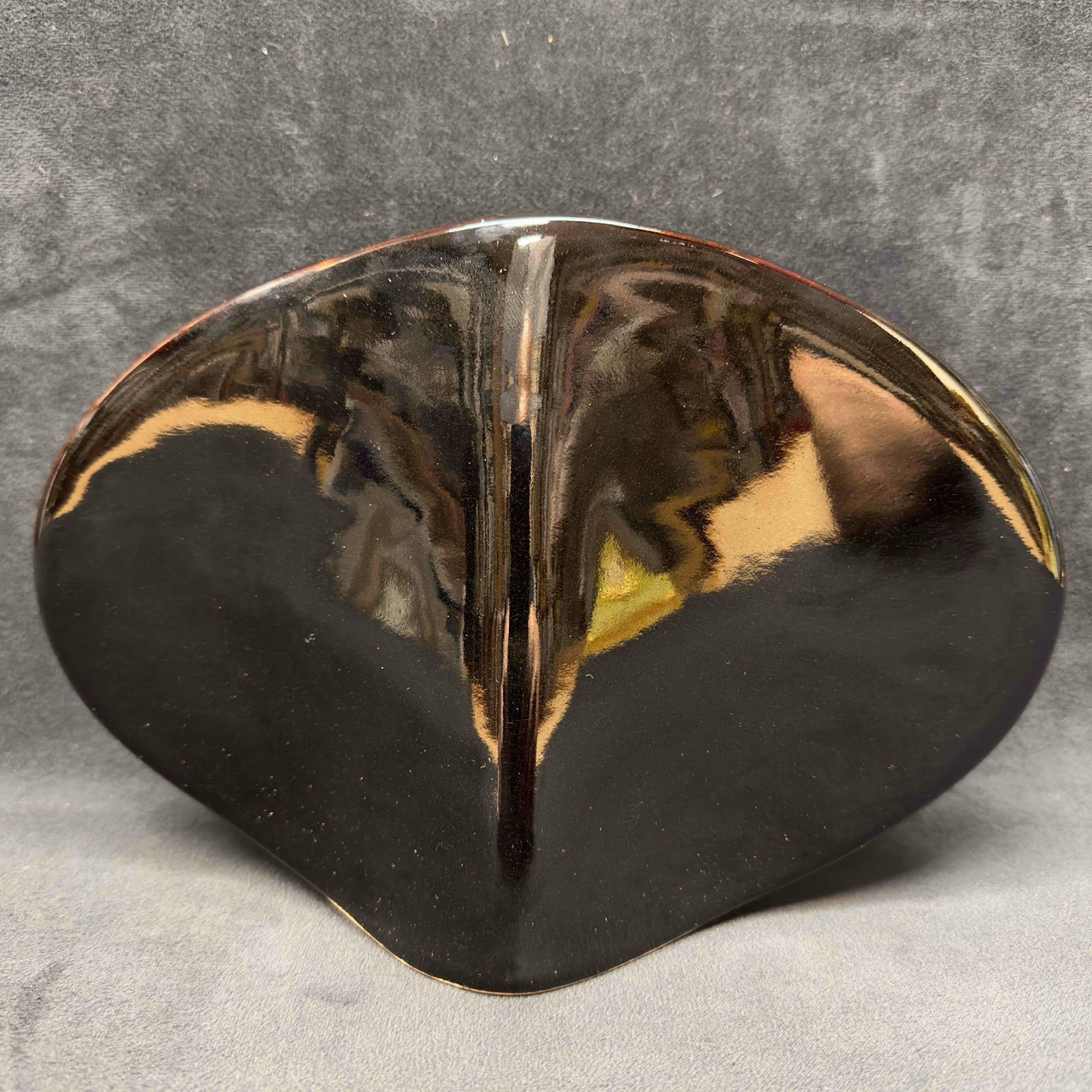 Mikasa Japan Naomi Cahana Signed Ceramic Art Deco Ikebana Black Glossy Vase (1 of 11)