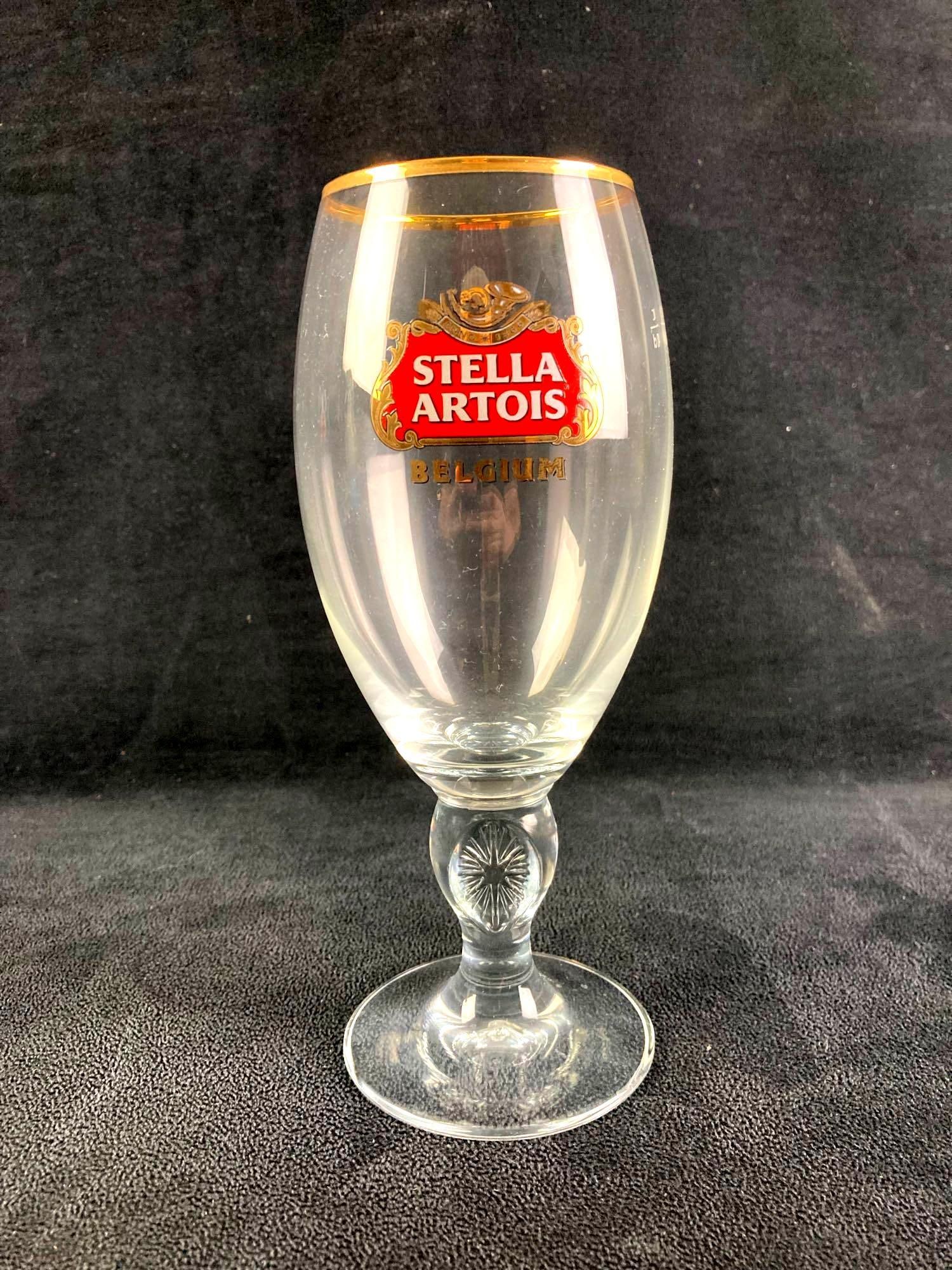 Stella Artois Beer Glass: Up for auction is a recent estate find, a Stella Artois beer glass. The glass has a crisp clean logo on the front is ready for use. This auction includes: (1) Stella Artois Beer Glass Condition is use