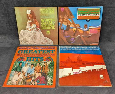 4 Vintage Herb Alpert's Tijuana Brass LP Records: 4 Vintage Herb Alpert's Tijuana Brass LP Records. This lot includes: (1) Herb Alpert's Tijuana Brass – Whipped Cream & Other Delights. This was released by A&M Records in the year 1