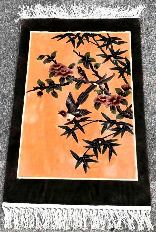 Vintage Chinese Silk Rug Wall Hanging (1 of 5)