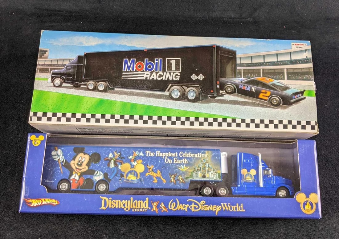 Collectible Truck Set Disney and Mobil Race Car Carrier (1 of 7)
